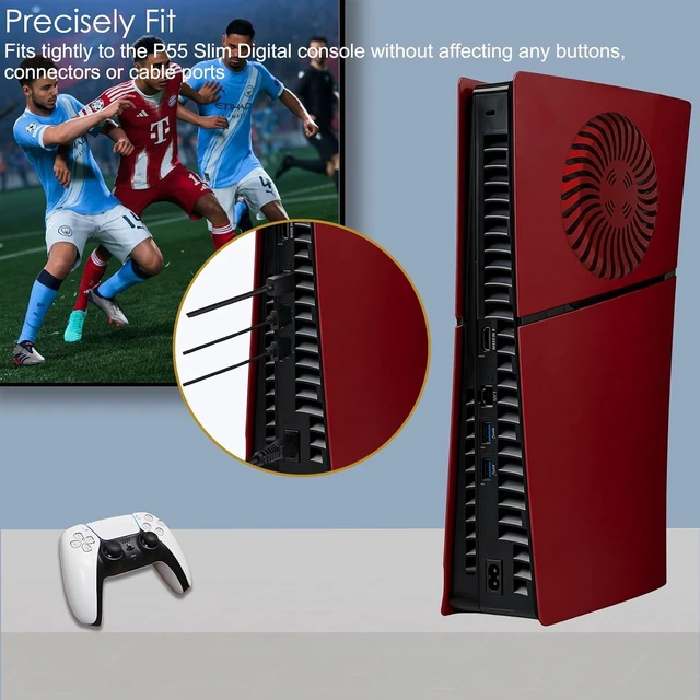 Alt view image 5 of 7 - Shockproof Faceplates for PS5 Slim Digital Edition - Hard ABS Matte Replacement Cover Plates Case with Cooling Vents, Dustproof & Anti-Scratch Snap-On Panels (for PlayStation 5 Slim Digital Console)