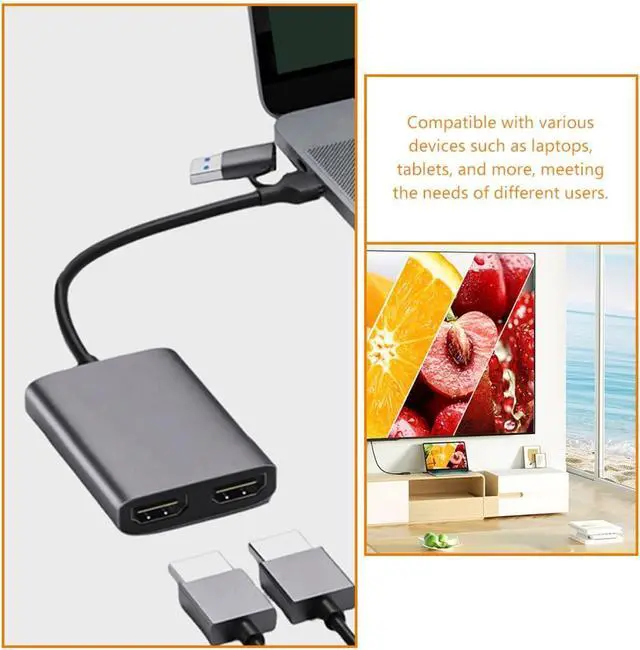 Alt view image 2 of 7 - NUOBESTY Type-C to Adapter 1080P 60Hz USB 3.0 Converter Suitable for Laptops and Tablets