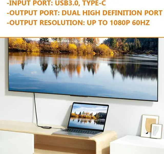 Alt view image 4 of 7 - NUOBESTY Type-C to Adapter 1080P 60Hz USB 3.0 Converter Suitable for Laptops and Tablets