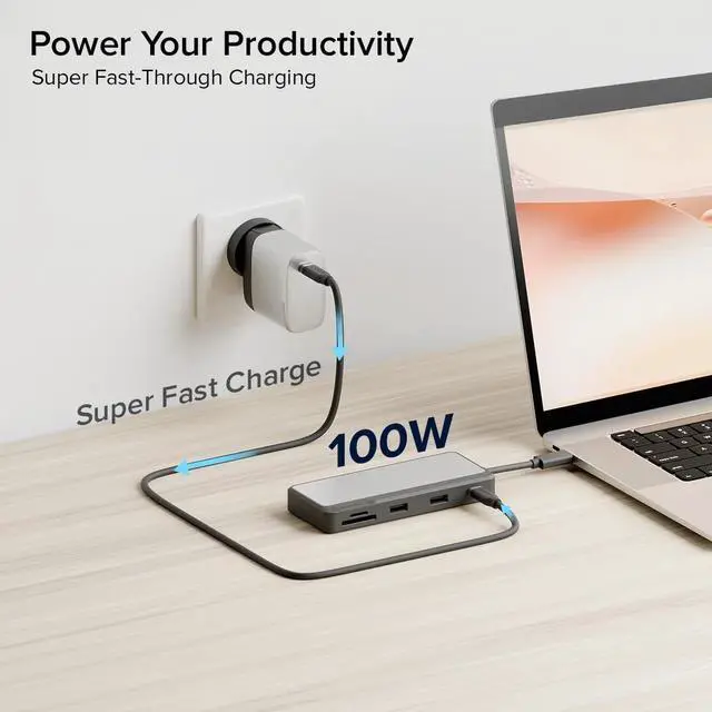 Alt view image 6 of 6 - Alogic Fusion Pro AXIS USB-C Dual Display Dock Compact Hub - USB-C hub with DisplayPort and HDMI Support, Ideal for Dual-Monitor setups.
