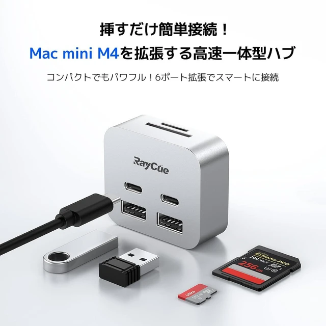Alt view image 2 of 7 - Mac Mini M4 Compatible, Ultra Lightweight, 35g USB-C Hub