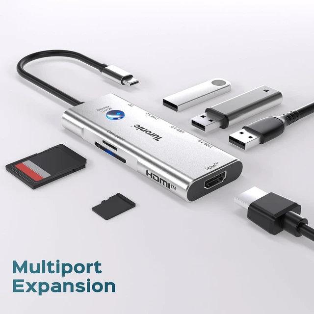Alt view image 3 of 7 - Turonic BYL-2425 USB hub USB-C 7-in-1 with 100W PD, HDMI 4K@60Hz