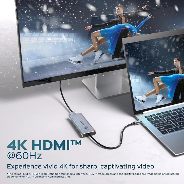 Alt view image 5 of 7 - Turonic BYL-2425 USB hub USB-C 7-in-1 with 100W PD, HDMI 4K@60Hz