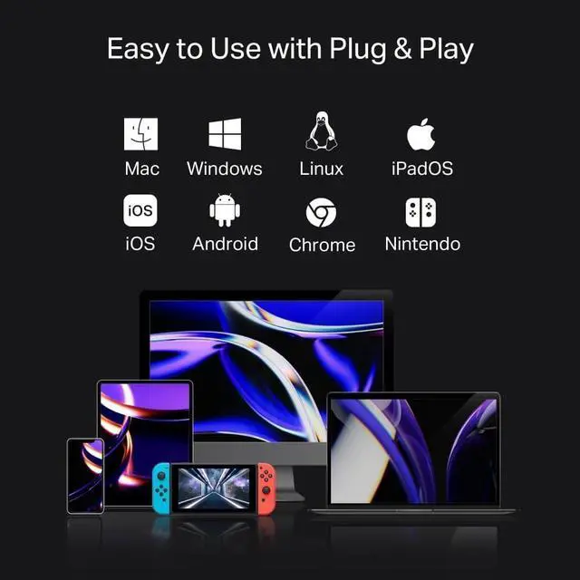 Alt view image 4 of 7 - TP-Link UH9120C 9 in 1 USB C Hub, 1 HDMI 4K @60Hz, 1 Gigabit Ethernet, SD and microSD UHS-I, 1 PD 100W, 1 USB-C 3.0, 3 USB-A 3.0 Ports, SuperSpeed at 5Gbps, Win11/10/8.1, Mac OS X 10.9+, Linux OS