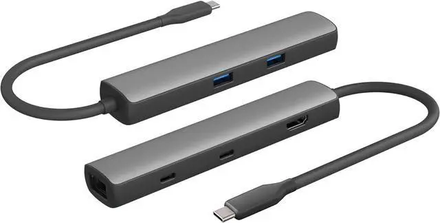 Alt view image 4 of 4 - iCAN 6-in-1 USB C Hub Adapter 8K@60Hz HDMI, 2.5G Ethernet (RJ45), 10Gbps Data Transfer (2X USB-A, 1x USB-C Gen 2), 100W PD Charging, Aluminum Dock for MacBook Pro Dell XPS Gaming Laptop