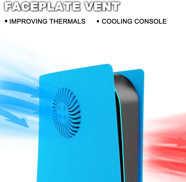 Alt view image 3 of 6 - Replacement Faceplate Cover with Cooling Vent for PS5 Disc Edition Panels Case Cover Shell Skin Fit for PlayStation 5 Console (CD-ROM) Accessories, ABS, Shockproof, Anti-Scratch and Dustproof Plates