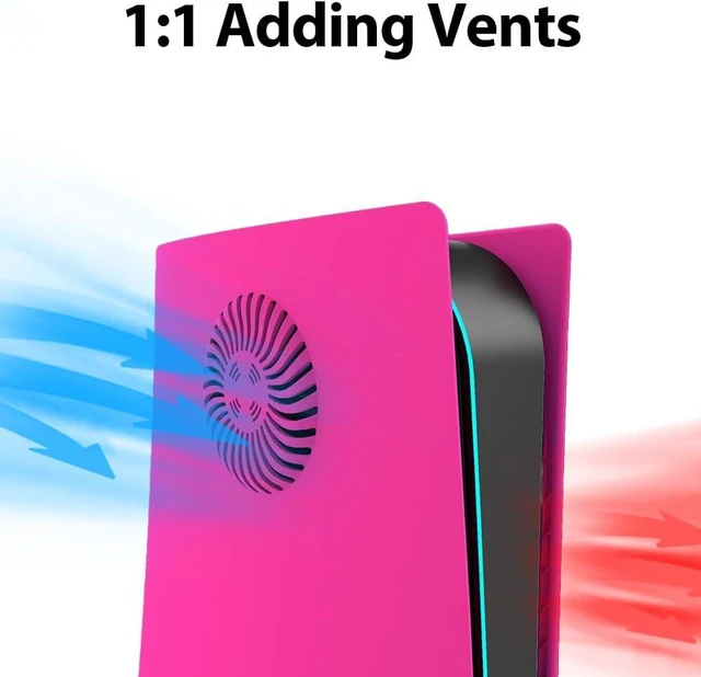 Alt view image 2 of 6 - Replacement Faceplate Cover with Cooling Vent for PS5 Disc Edition Panels Case Cover Shell Skin Fit for PlayStation 5 Console (CD-ROM) Accessories - ABS, Shockproof, Dustproof and Anti-Scratch Plates
