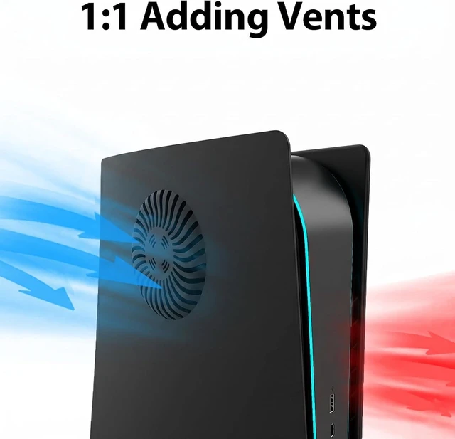 Alt view image 2 of 7 - Replacement Faceplate Cover with Cooling Vent for PS5 Disc Edition Panels Case Cover Shell Skin Fit for PlayStation 5 Console (CD-ROM) Accessories - ABS, Shockproof, Anti-Scratch & Dustproof Plates