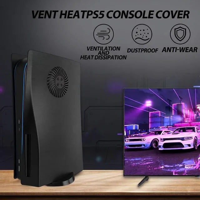 Alt view image 4 of 7 - Replacement Faceplate Cover with Cooling Vent for PS5 Disc Edition Panels Case Cover Shell Skin Fit for PlayStation 5 Console (CD-ROM) Accessories - ABS, Shockproof, Anti-Scratch & Dustproof Plates