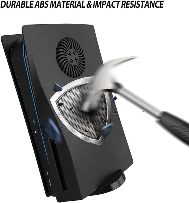 Alt view image 3 of 7 - Replacement Faceplate Cover with Cooling Vent for PS5 Disc Edition Panels Case Cover Shell Skin Fit for PlayStation 5 Console (CD-ROM) Accessories - ABS, Shockproof, Anti-Scratch & Dustproof Plates
