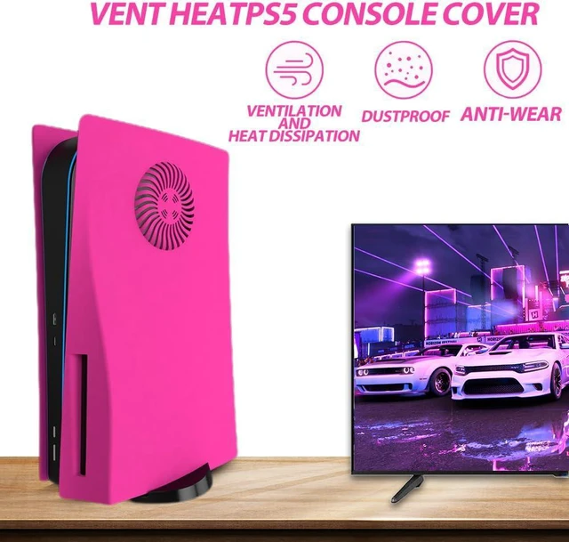 Alt view image 4 of 6 - Replacement Faceplate Cover with Cooling Vent for PS5 Disc Edition Panels Case Cover Shell Skin Fit for PlayStation 5 Console (CD-ROM) Accessories - ABS, Shockproof, Dustproof and Anti-Scratch Plates