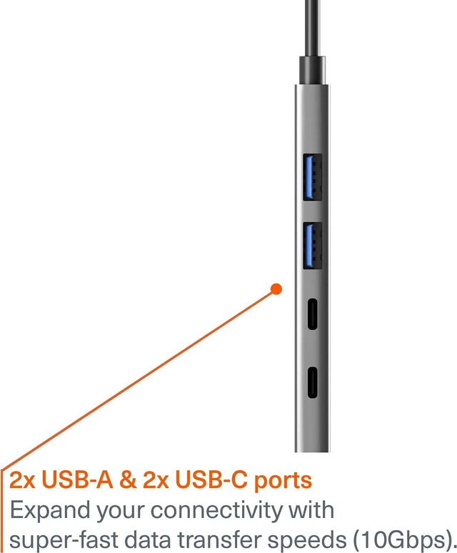 Alt view image 3 of 5 - Unite 4-in-1 USB-C to USB-C & USB-A Hub