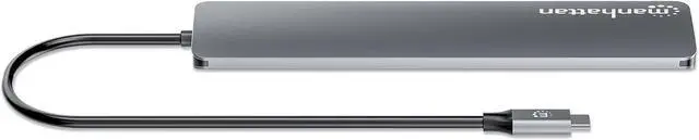 Alt view image 7 of 7 - Manhattan 7-Port 10G USB-C & USB-A Hub with 100W Power Delivery, Ultra-Fast Data Transfer, Portable Design, Compatible with Windows & macOS - 181167
