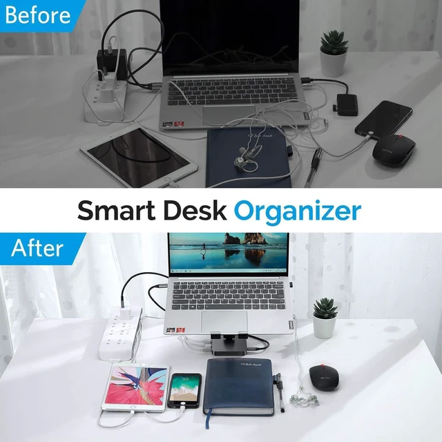 Alt view image 4 of 7 - Classic 7-in-1 USB C Hub Stand for MacBook Pro & iPad Pro - 100W PD Charging, 4K HDMI, 2 USB 3.0 Ports, SD/TF Reader, Foldable Docking Station