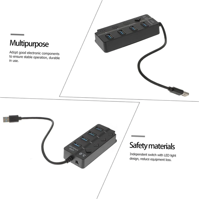 Alt view image 6 of 7 - 2pcs USB Hub Expansion Adapter for Computer Portable Data Hub USB Splitter Function