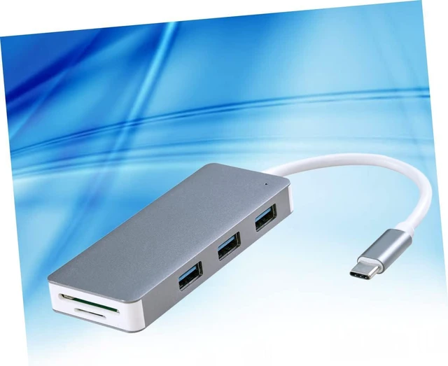 Alt view image 2 of 7 - Gadpiparty 2pcs USB Hub Type-c Hub USB Type-c Ports and Micro Memory Card Reader Compatible with PC Grey