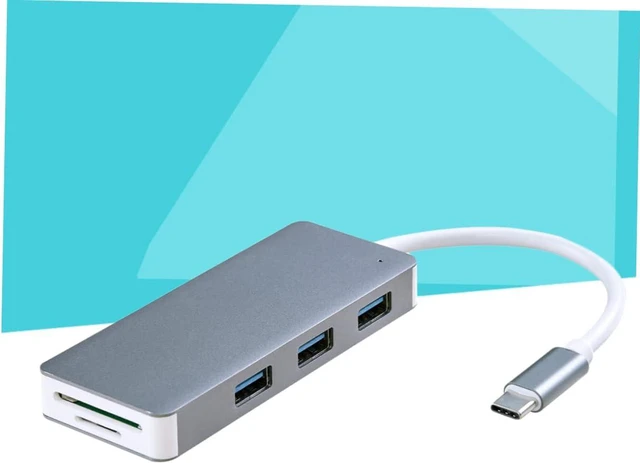 Alt view image 6 of 7 - Gadpiparty 2pcs USB Hub Type-c Hub USB Type-c Ports and Micro Memory Card Reader Compatible with PC Grey