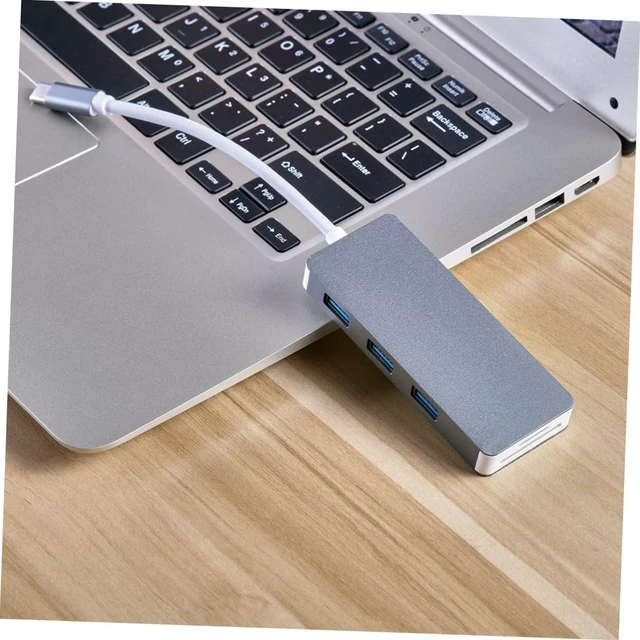 Alt view image 4 of 7 - Gadpiparty 2pcs USB Hub Type-c Hub USB Type-c Ports and Micro Memory Card Reader Compatible with PC Grey