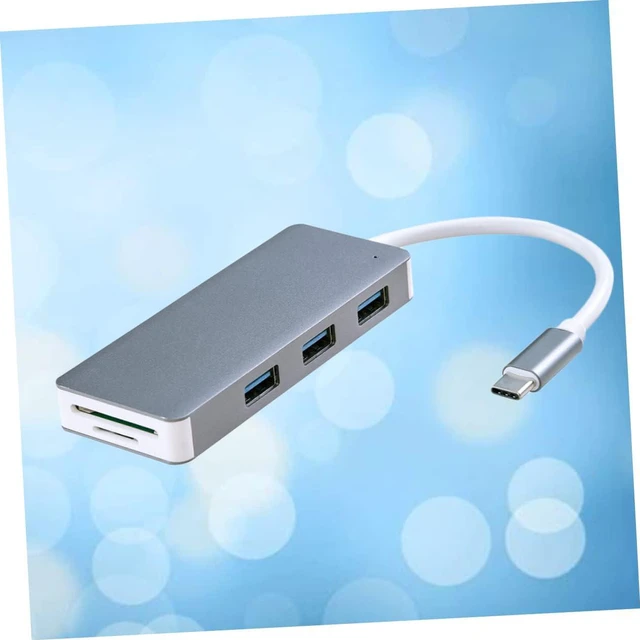 Alt view image 7 of 7 - Gadpiparty 2pcs USB Hub Type-c Hub USB Type-c Ports and Micro Memory Card Reader Compatible with PC Grey