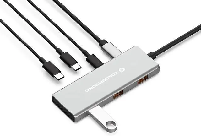 Alt view image 4 of 5 - CONCEPTRONIC HUBBIES17G 7-Port USB 3.2 Gen 2 Hub, 10Gbps, USB-C x 4, USB-A x 3, 100W USB PD, Aluminium Housing
