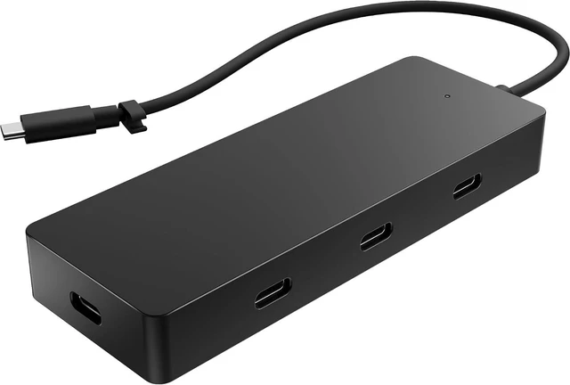 Alt view image 4 of 7 - HP - PC 4K USB-C Multiport Hub, All in One Cable, Power up to 65W, 4 USB-C Ports with Speed up to 10Gbps, Compatible with Windows 10, Windows 11, WoA, ChromeOS, Android, MacOS, iPadOS, Black