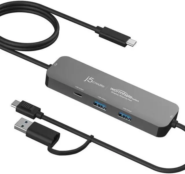 Alt view image 2 of 7 - j5 create Wormhole Switch USB Type-C to Type-C & A USB Display Sharing Hub PC Link Hub for Windows