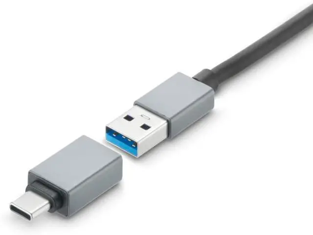 Alt view image 3 of 7 - Hama USB Hub 7 Ports USB A and USB-C Port with Power Supply, 7X USB-A for Mouse, Keyboard, External Hard Drive, USB Flash Drive etc. Aluminum Enclosure USB Adapter for Office, Home Office