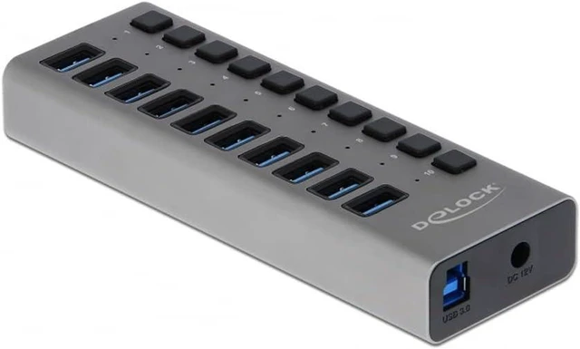 Main image of DELOCK EXTERNER SUPERSPEED USB HUB WITH 10 PUERTOS + INTERRUPTOR