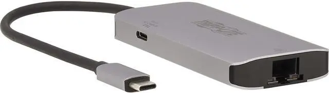 Main image of Tripp Lite Three USB-A Ports USB-C Hub, USB 3.2 Gen 1, 5 Gbps Data Transfer, 100W Power Delivery Charging 20V 5A, Gigabit Network Port, Sturdy Aluminum Housing, 3-Year Warranty (U460-003-3AGALC)