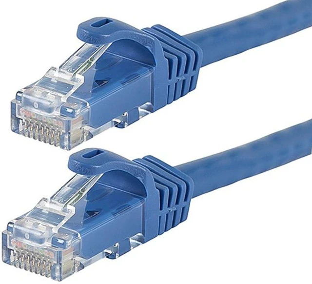 Main image of Monoprice Flexboot Cat6 Ethernet Patch Cable - Network Internet Cord - RJ45, Stranded, 550Mhz, UTP, Pure Bare Copper Wire, 24AWG, 14ft, Blue