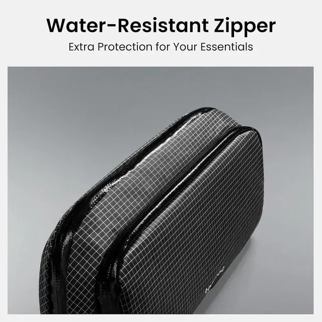 Alt view image 7 of 7 - tomtoc Electronic Organizer Travel Case Performance, Water Resistant Dual Compartment Cable Organization Storage Bag for Charger, Cord, Phone, Hard Drive, Power Bank, Accessories Travel Essentials