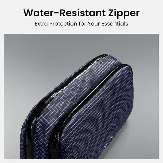 Alt view image 7 of 7 - tomtoc Electronic Organizer Travel Case Performance, Water Resistant Dual Compartment Cable Organization Storage Bag for Charger, Cord, Phone, Hard Drive, Power Bank, Accessories Travel Essentials