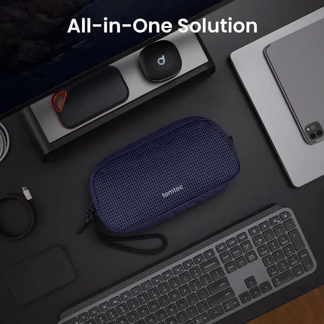 Alt view image 2 of 7 - tomtoc Electronics Organizer Travel Case Performance, Water Resistant Bag Cable Tech Pouch Accessories, Carry Storage for Cord, Phone, Cables, Airpods, USB Flash Drive, Daily Items