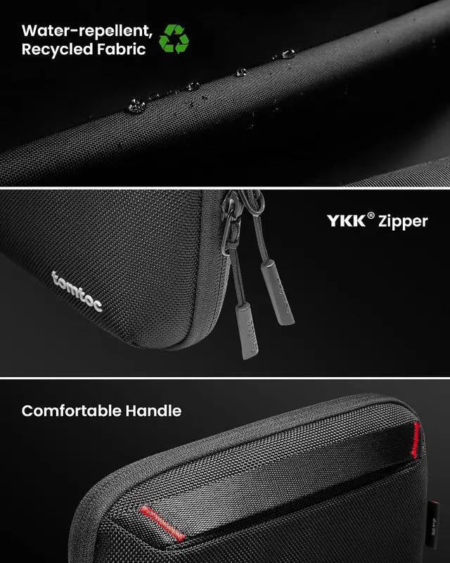 Alt view image 4 of 7 - tomtoc Travel Cable Organizer Pouch, Electronics Accessories Organizer Portable Waterproof Double Accessories Carry Case for Cord, Charger, Cables, USB Drive