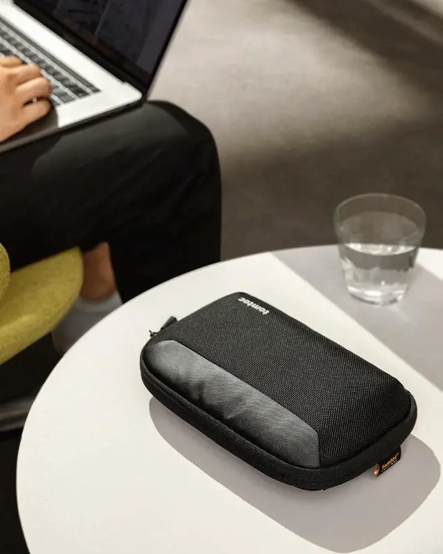 Alt view image 7 of 7 - tomtoc Travel Cable Organizer Pouch, Electronics Accessories Organizer Portable Waterproof Double Accessories Carry Case for Cord, Charger, Cables, USB Drive