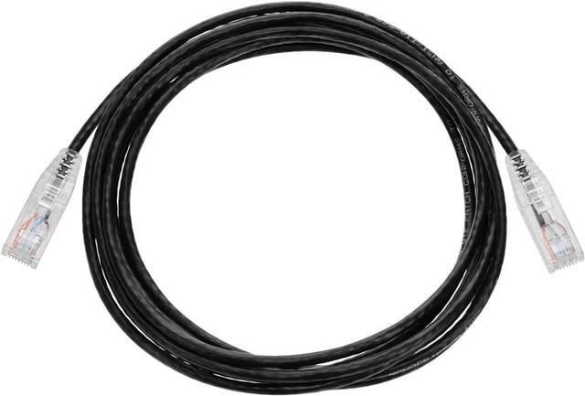 Alt view image 4 of 6 - Monoprice SlimRun Cat6 Ethernet Patch Cable - Network Internet Cord - RJ45, Stranded, 550Mhz, UTP, CMR, Riser Rated, Pure Bare Copper Wire, 28AWG, 10', Black
