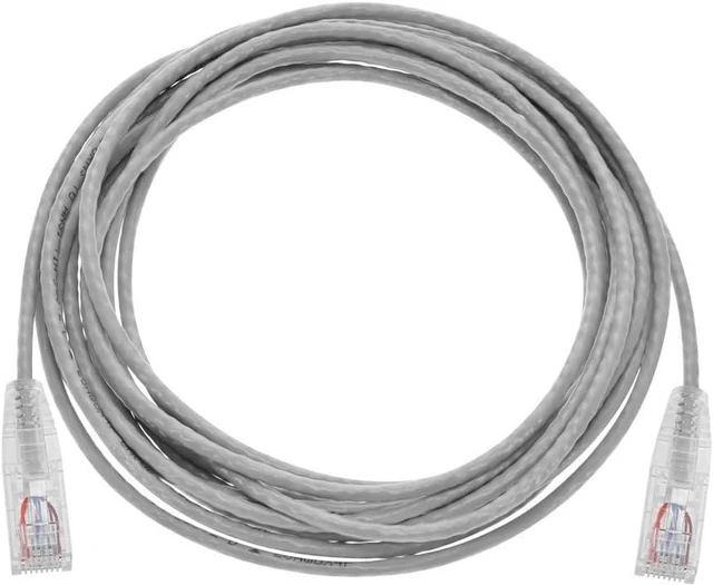 Alt view image 4 of 6 - Monoprice SlimRun Cat6 Ethernet Patch Cable - Network Internet Cord - RJ45, Stranded, 550Mhz, UTP, CMR, Riser Rated, Pure Bare Copper Wire, 28AWG, 14', Gray