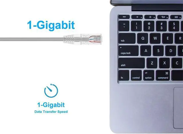 Alt view image 5 of 6 - Monoprice SlimRun Cat6 Ethernet Patch Cable - Network Internet Cord - RJ45, Stranded, 550Mhz, UTP, CMR, Riser Rated, Pure Bare Copper Wire, 28AWG, 7', Gray
