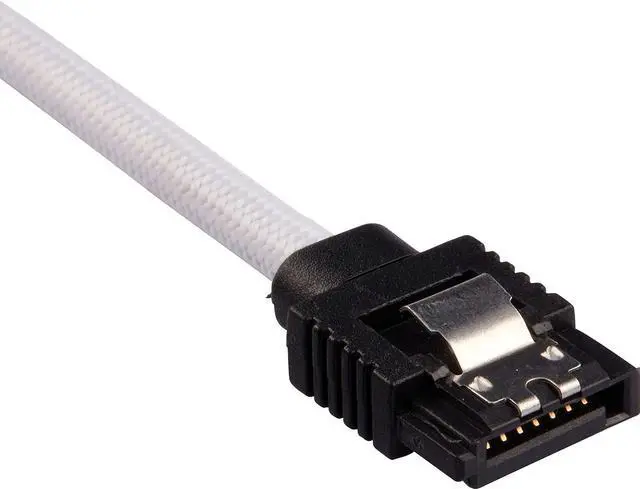 Alt view image 2 of 7 - Corsair Premium Sleeved SATA Cable - SATA 6Gbps 30cm, White