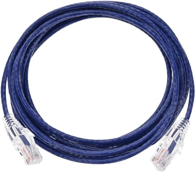 Alt view image 4 of 6 - Monoprice SlimRun Cat6 Ethernet Patch Cable - Network Internet Cord - RJ45, Stranded, 550Mhz, UTP, CMR, Riser Rated, Pure Bare Copper Wire, 28AWG, 14', Purple