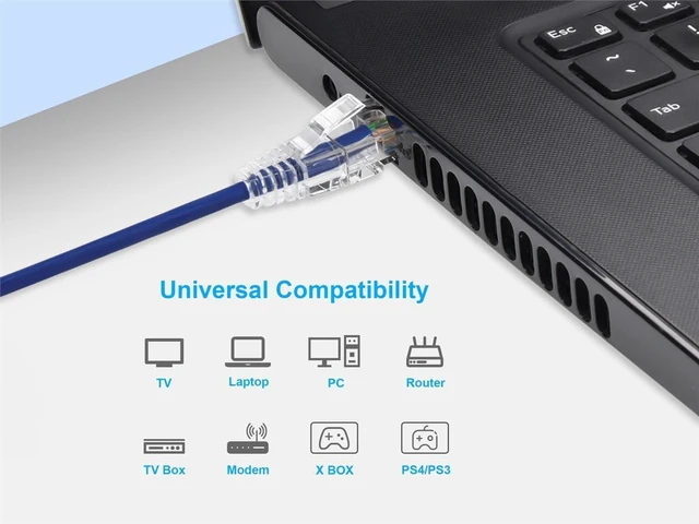 Alt view image 6 of 6 - Monoprice SlimRun Cat6 Ethernet Patch Cable - Network Internet Cord - RJ45, Stranded, 550Mhz, UTP, CMR, Riser Rated, Pure Bare Copper Wire, 28AWG, 14', Purple
