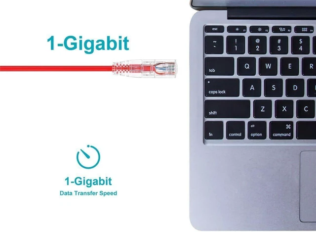Alt view image 5 of 6 - Monoprice SlimRun Cat6 Ethernet Patch Cable - Network Internet Cord - RJ45, Stranded, 550Mhz, UTP, CMR, Riser Rated, Pure Bare Copper Wire, 28AWG, 1', Red