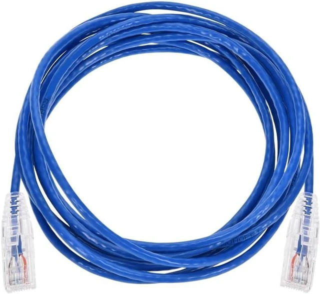 Alt view image 4 of 6 - Monoprice SlimRun Cat6 Ethernet Patch Cable - Network Internet Cord - RJ45, Stranded, 550Mhz, UTP, CMR, Riser Rated, Pure Bare Copper Wire, 28AWG, 10', Blue