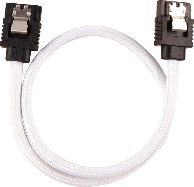 Alt view image 3 of 7 - Corsair Premium Sleeved SATA Cable - SATA 6Gbps 30cm, White