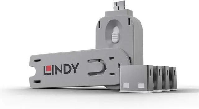 Main image of Lindy USB Port Blocker - Pack of 4, White (40454)