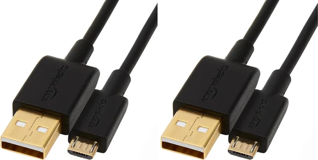 Main image of Amazon Basics USB 2.0 A-Male to Micro B Cable, 6 feet, Black, 10-Pack