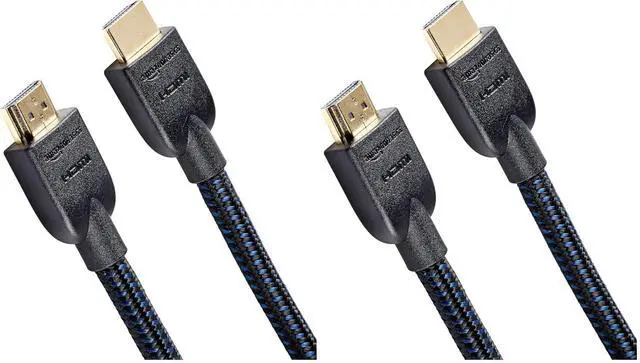 Main image of Amazon Basics High-Speed HDMI Cable (18Gbps, 4K/60Hz) - 15 Feet, Nylon-Braided (Pack of 2)
