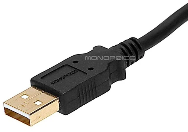 Alt view image 2 of 3 - Monoprice 3-Feet USB 2.0 A Male to A Female Extension 28/24AWG Cable (Gold Plated) (105432)