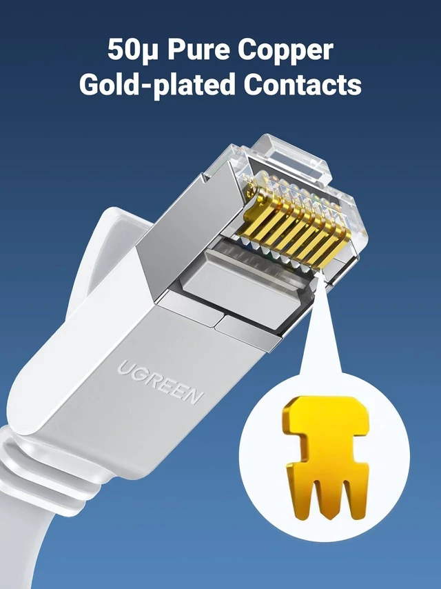 Alt view image 4 of 7 - UGREEN Ethernet Cable 98FT, Flat RJ45 LAN Gigabit CAT 6 Network Cable, Pure Copper Core High-Speed 1000Mbps for 250Mhz/s Patch Cord Internet Cable for PS5, PS4, Xbox One, Modem, Router