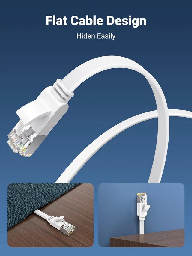 Alt view image 6 of 7 - UGREEN Ethernet Cable 98FT, Flat RJ45 LAN Gigabit CAT 6 Network Cable, Pure Copper Core High-Speed 1000Mbps for 250Mhz/s Patch Cord Internet Cable for PS5, PS4, Xbox One, Modem, Router